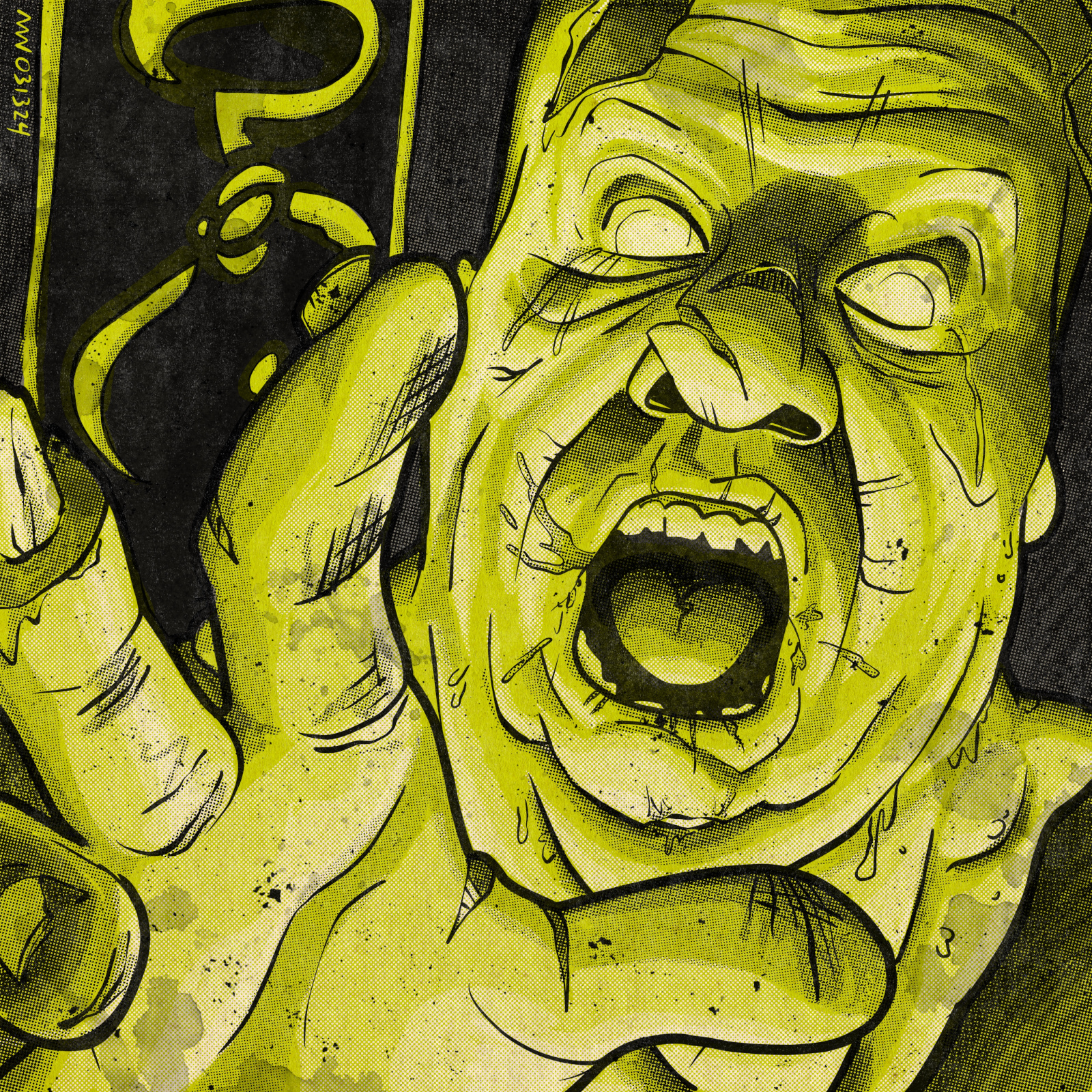 The bloated, rotting form of a Keeper of the Yellow Sign reaches out.