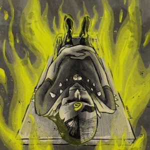 Ray's corpse lies amidst the burning flames of a funeral pyre.