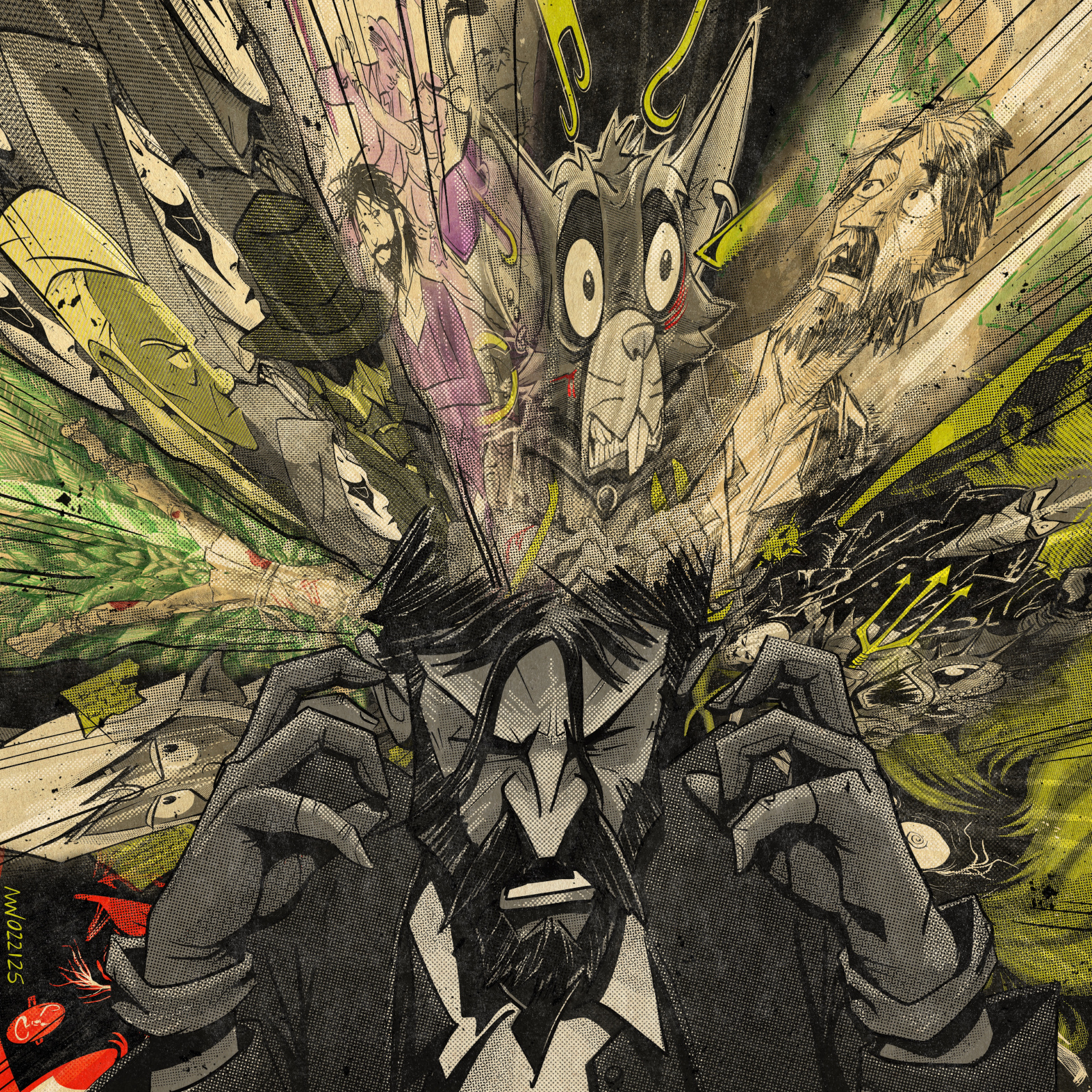 Vik clutches his head as images from past adventures erupt out of it.